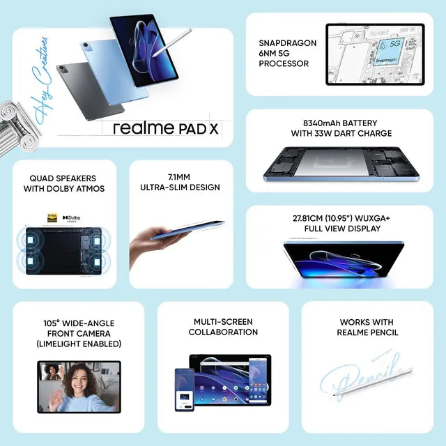 realme Pad X WiFi 4GB/64GB Glacier Blue 2018