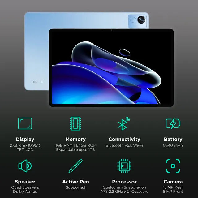 realme Pad X WiFi 4GB/64GB Glacier Blue 2018