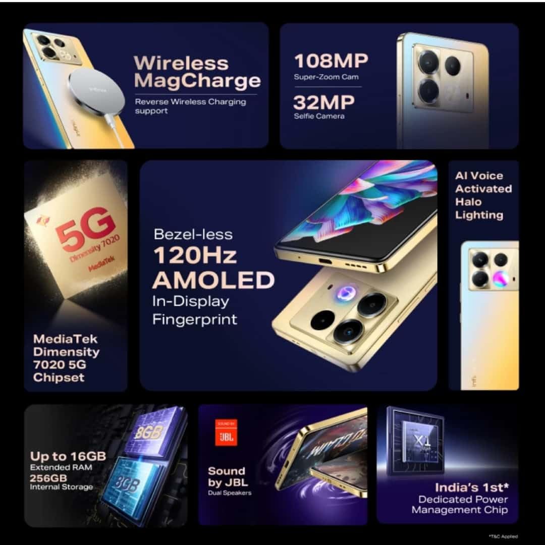 Infinix Note 40 5G 8GB/256GB X6852 Obsidi Black / Titan Gold