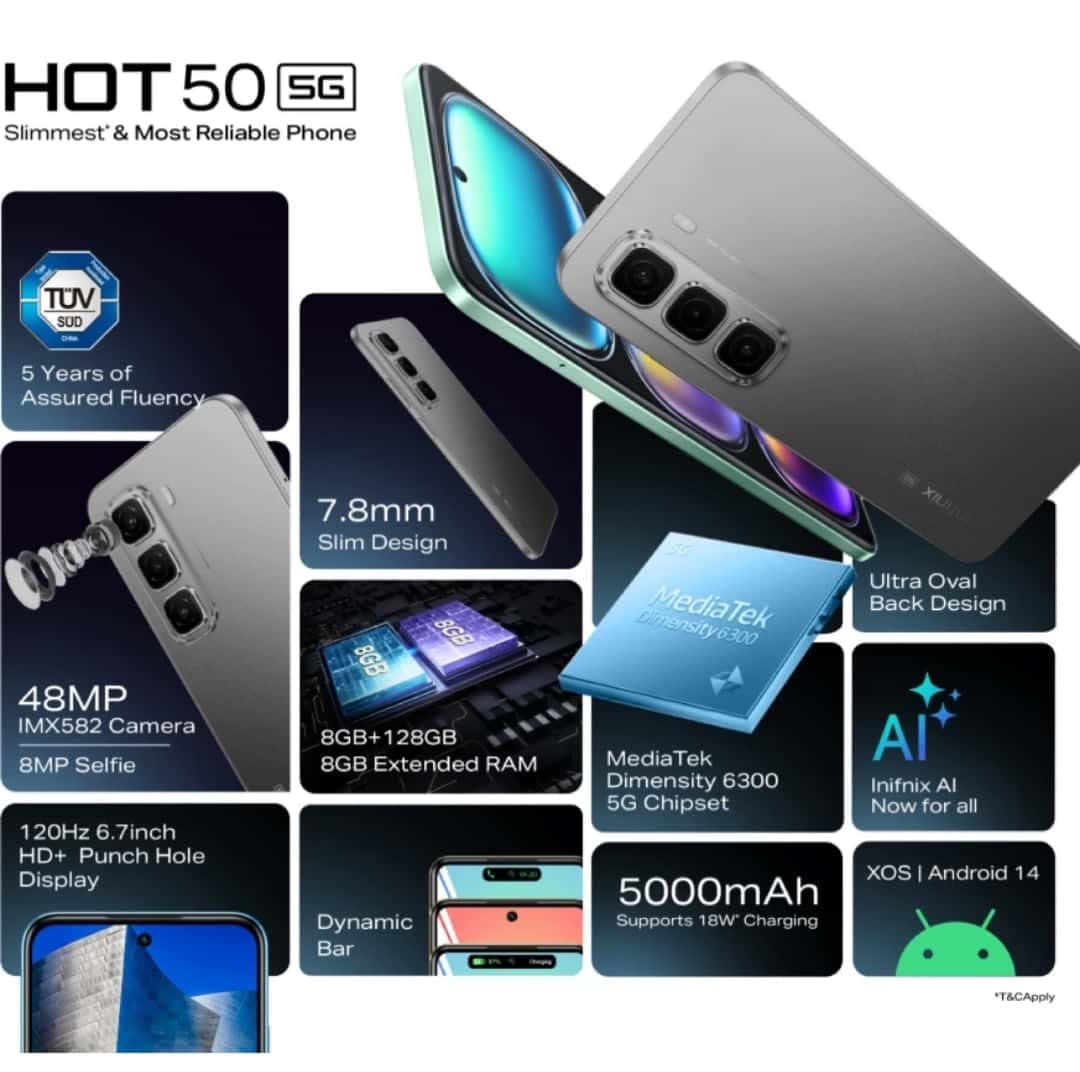 Infinix Hot 50 5G 4GB/128GB Sleek Black