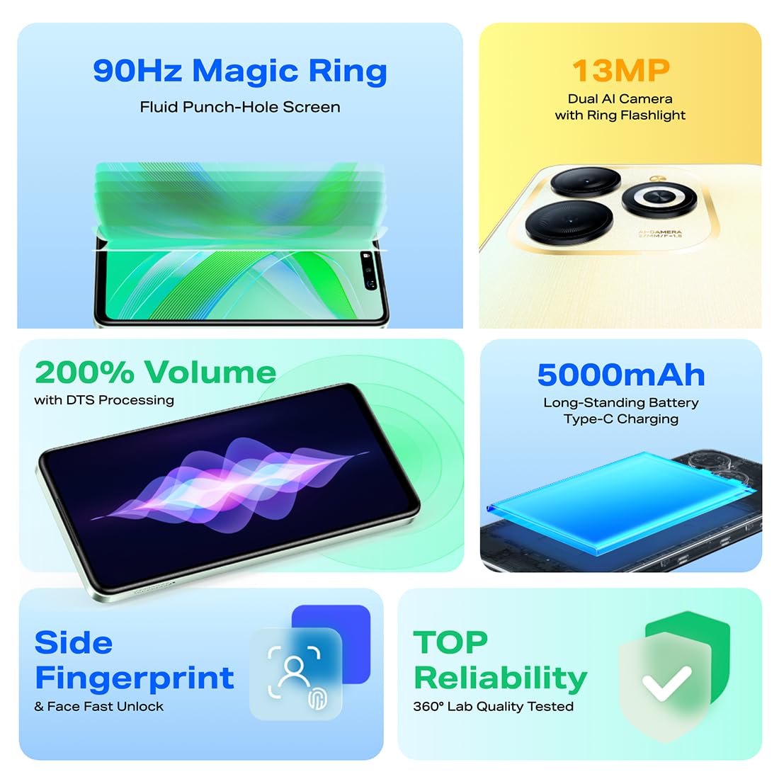Infinix Smart 8 HD 3GB/64GB Timber Black / Crystal Green / Shiny Gold / Galaxy White
