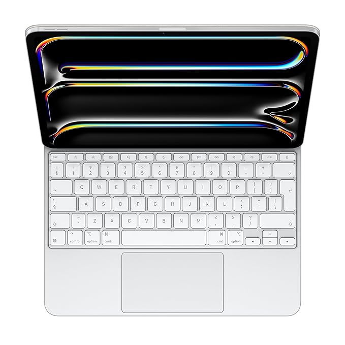 Apple iPad Magic Keyboard Case for iPad Pro 13″ (M4), Great Typing Experience, Built-in trackpad, Function Row, US English — White