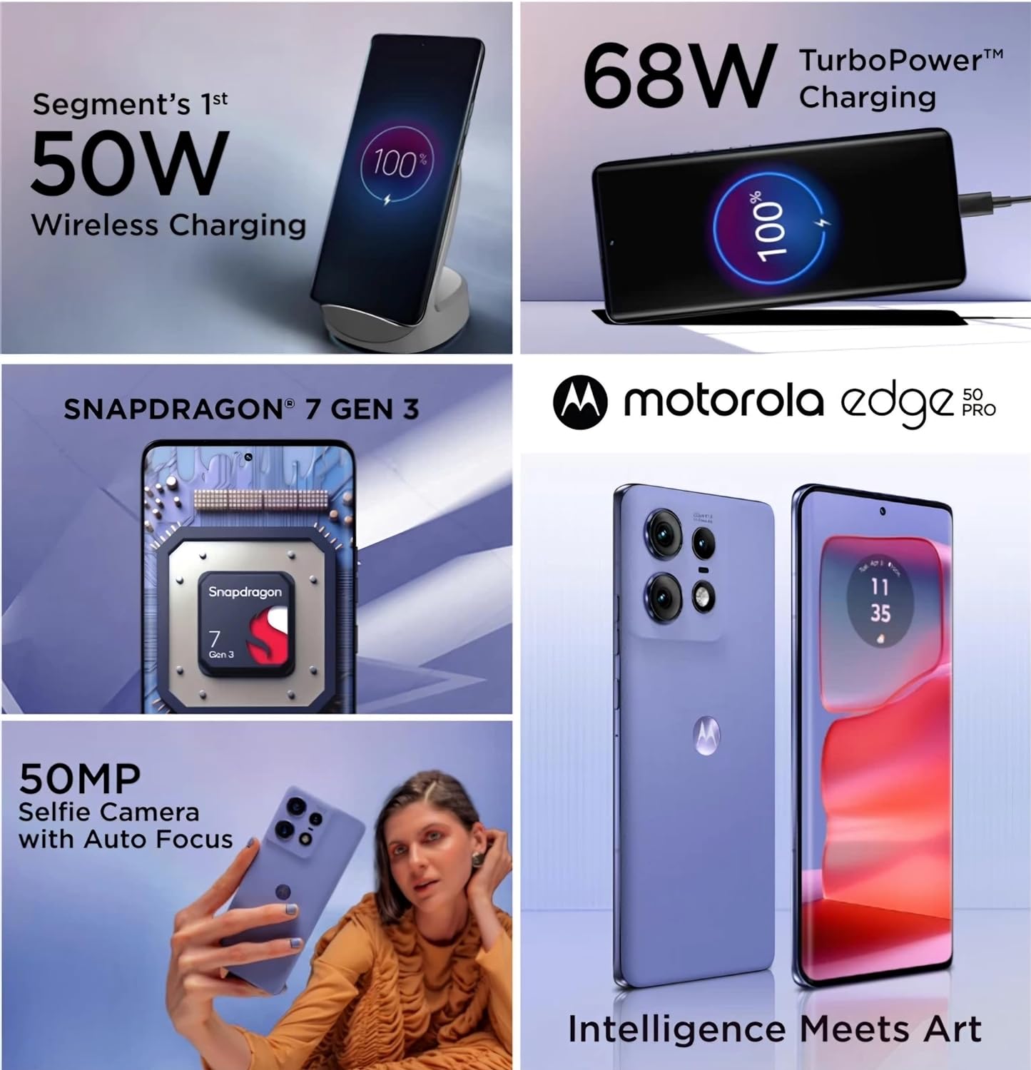 Motorola Moto edge 50 Pro 8GB/256GB Luxe Lavender / Black / Vanilla Cream