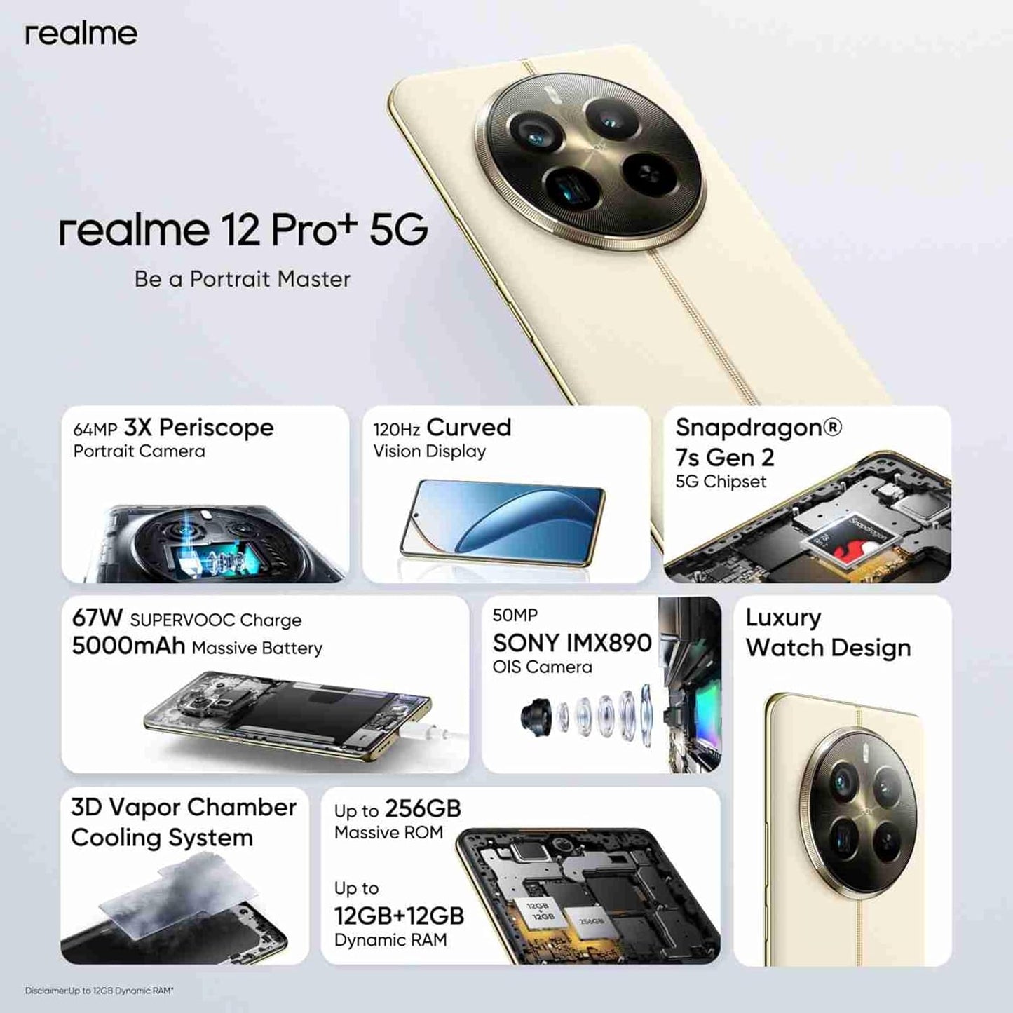 realme 12 Pro + 5G 8GB/256GB Navigatior Beige