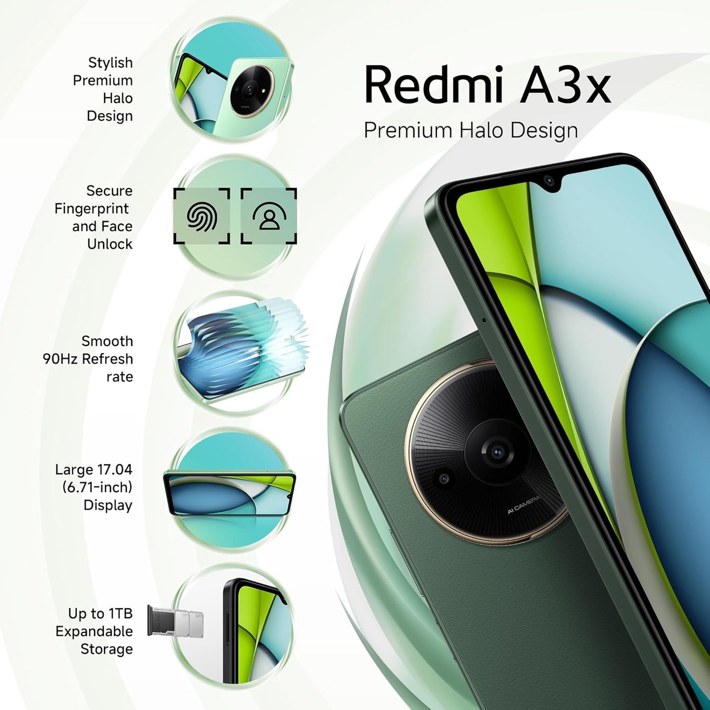 Xiaomi Redmi A3x 3GB/64GB Olive Green / starry White / Midnight Black