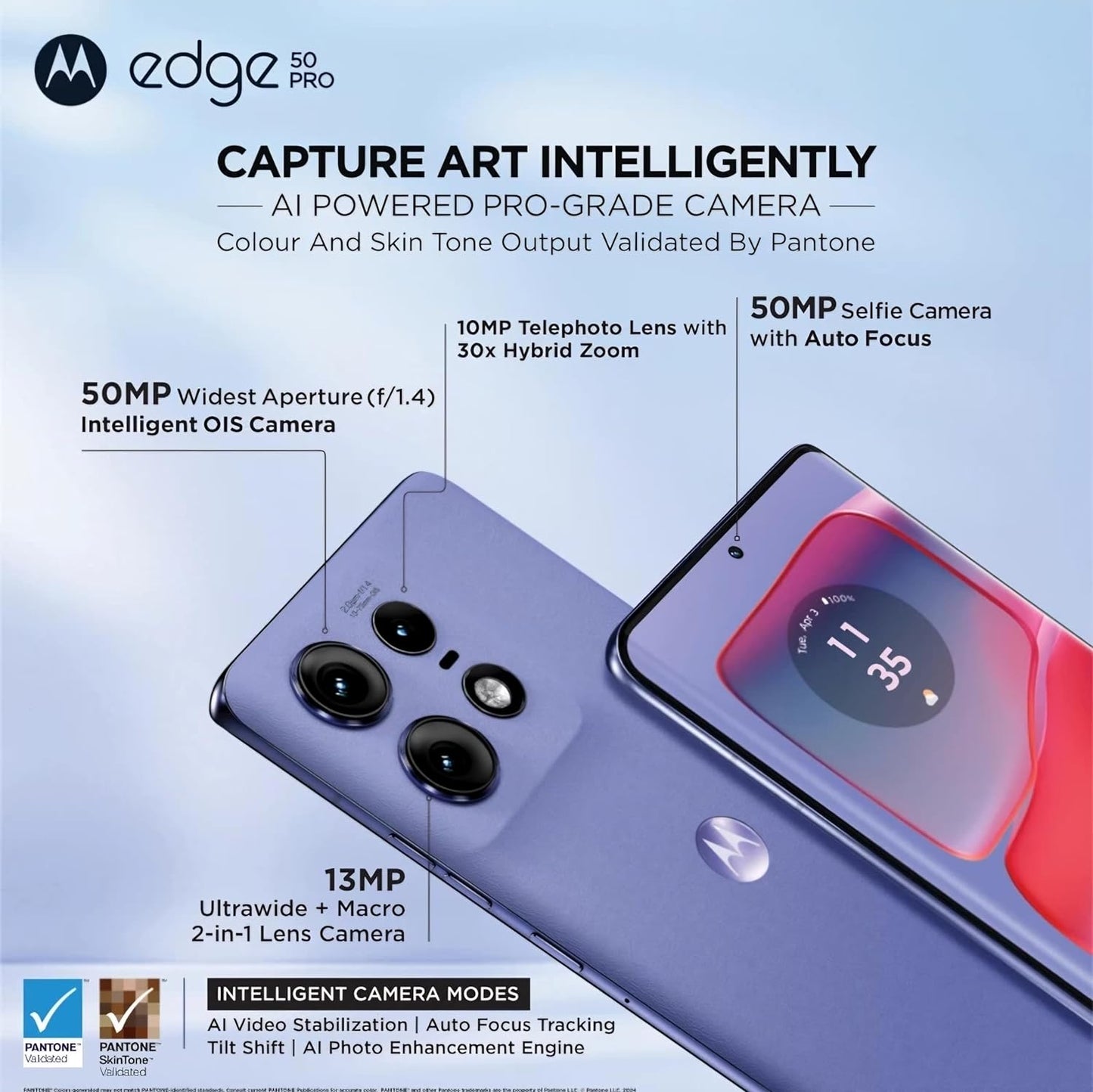 Motorola Moto edge 50 Pro 8GB/256GB Luxe Lavender / Black / Vanilla Cream