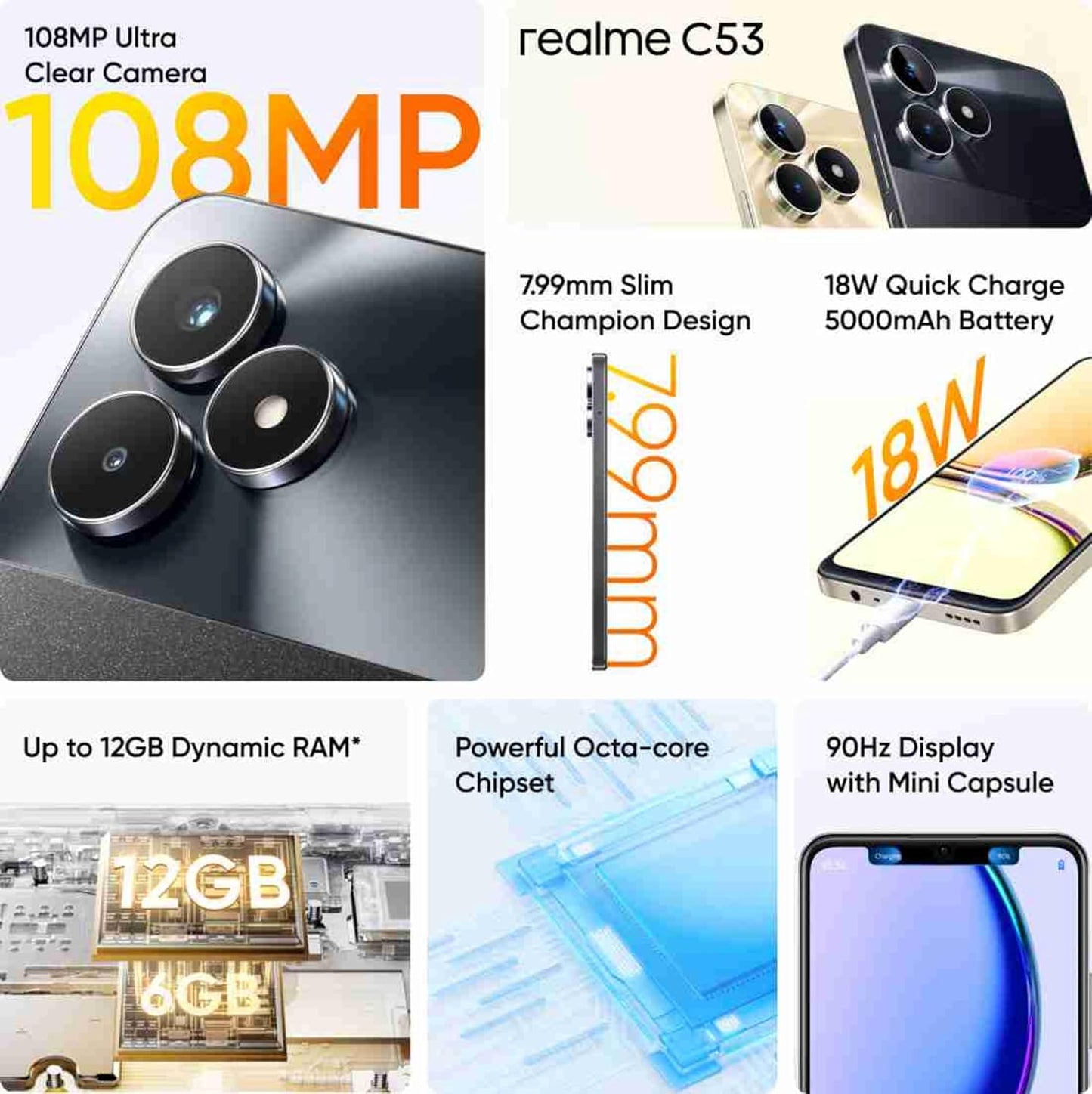 realme C53 4GB/128GB Champion Black / Champion Gold
