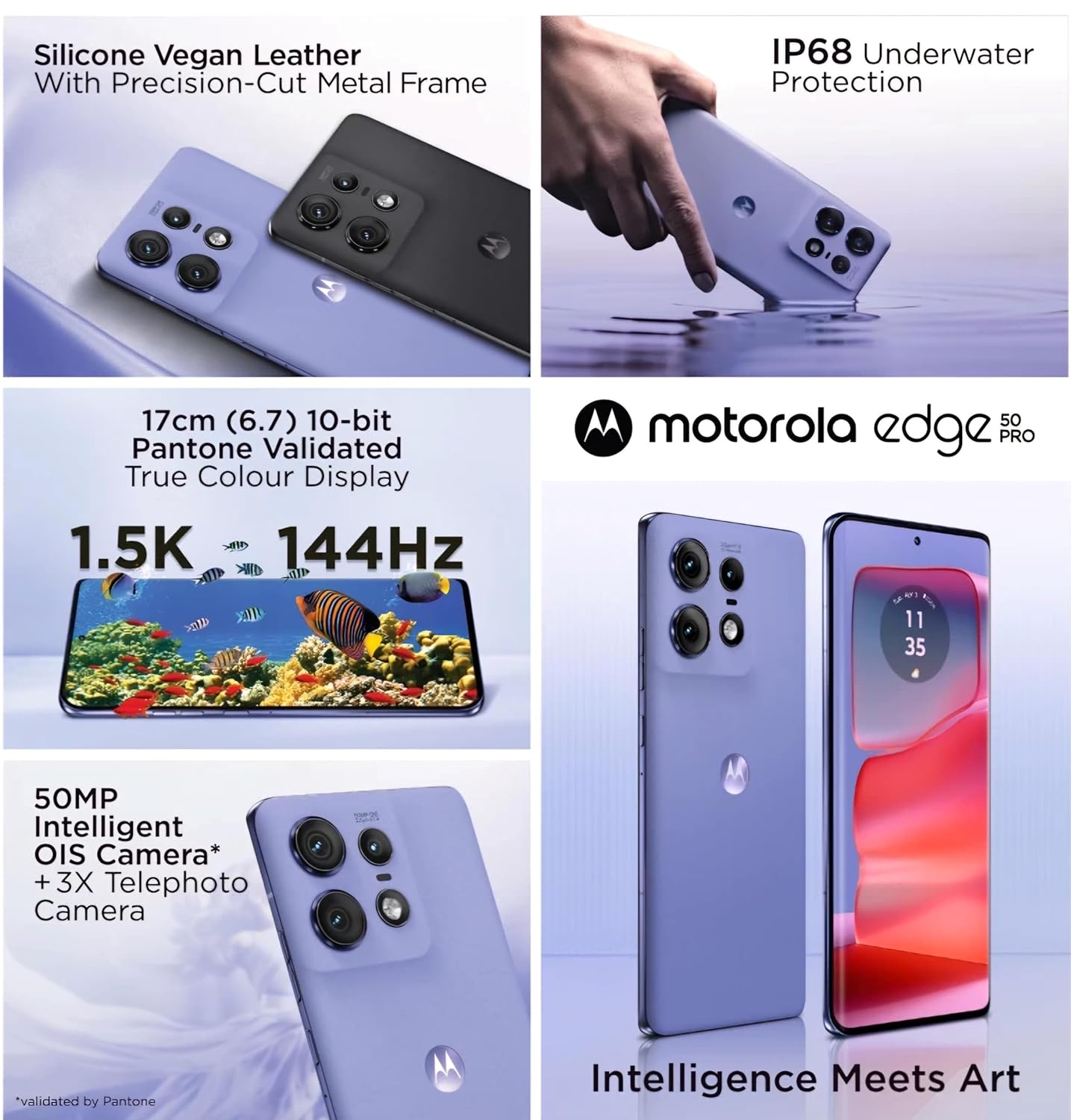 Motorola Moto edge 50 Pro 8GB/256GB Luxe Lavender / Black / Vanilla Cream