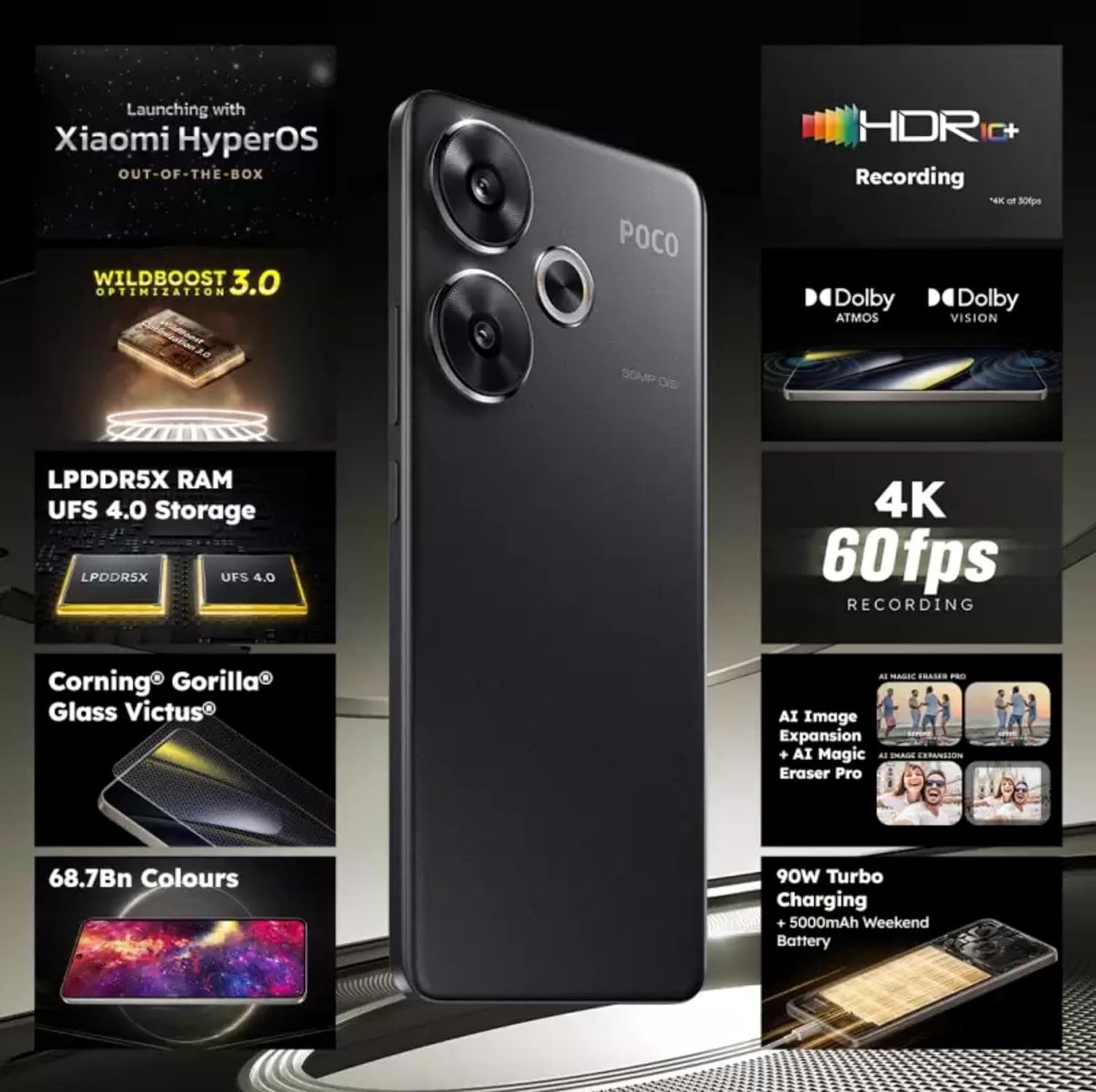 Poco F6 5G 8GB/256GB Black / Titanium