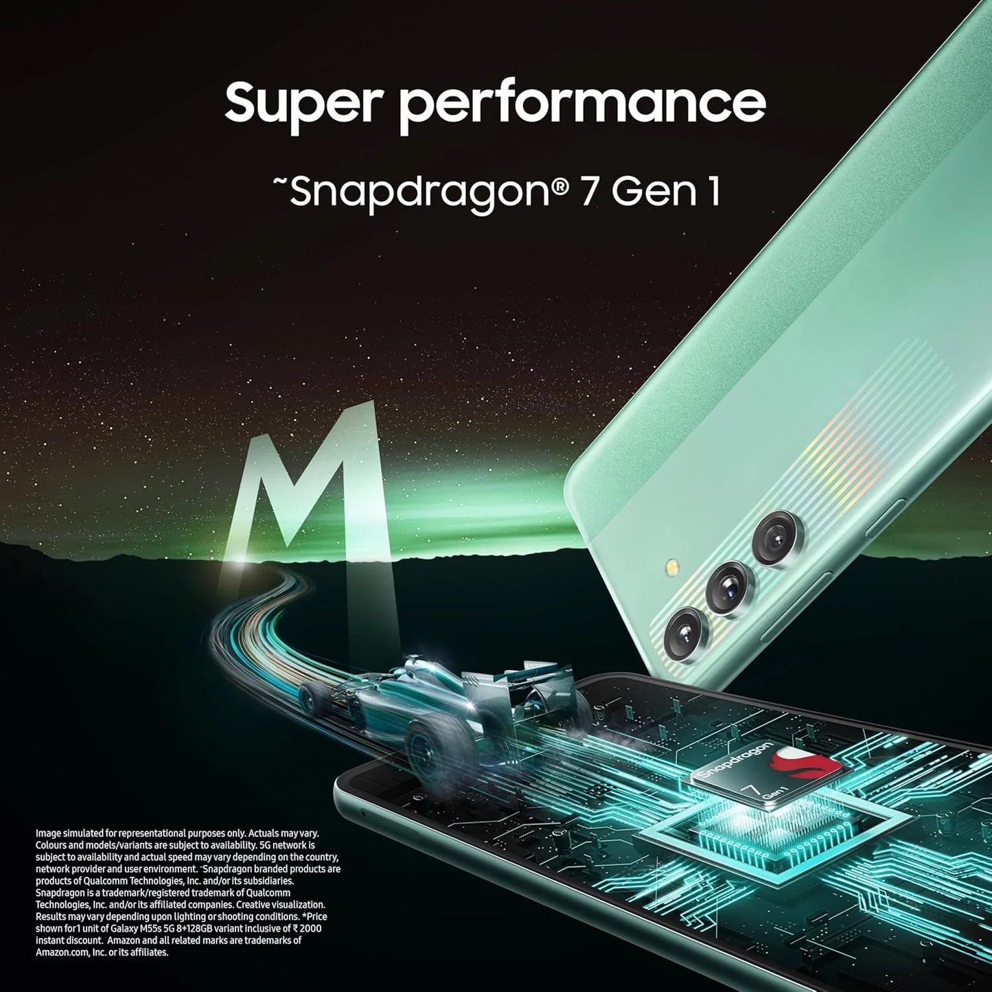 Samsung Galaxy M55s 5G 8GB/256GB Coral Green / Thunder Black