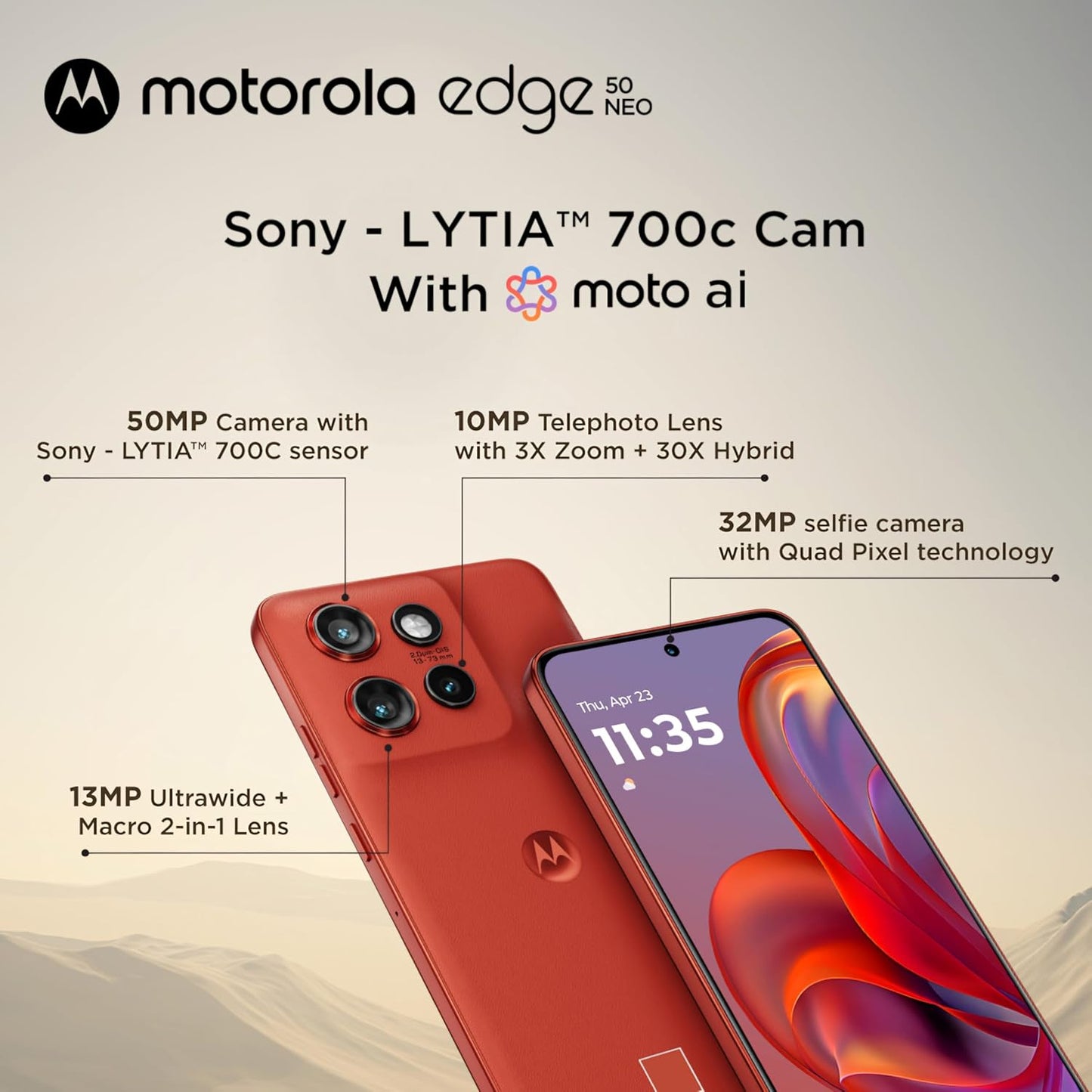 Motorola Moto Edge 50 Neo 5G 8GB/256GB Pantone Poinciana / Blue / Pantone Latte / Pantone Grisaille