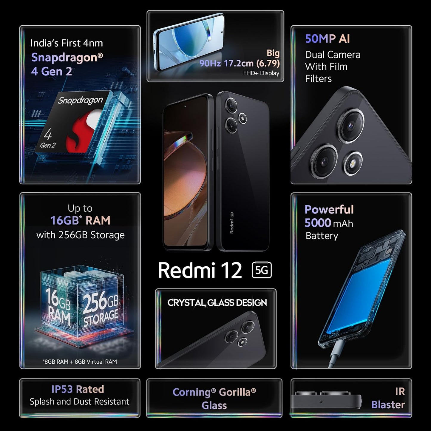 Xiaomi Redmi 12 5G 4GB/128GB Jade Black / Moonstone Silver / Pastel Blue