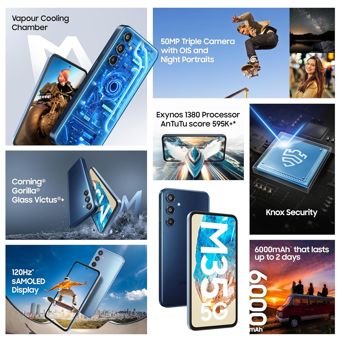 Samsung Galaxy M35 5G 8GB/256GB Darkbreak Blue / Moonlight Blue / Thunder Grey