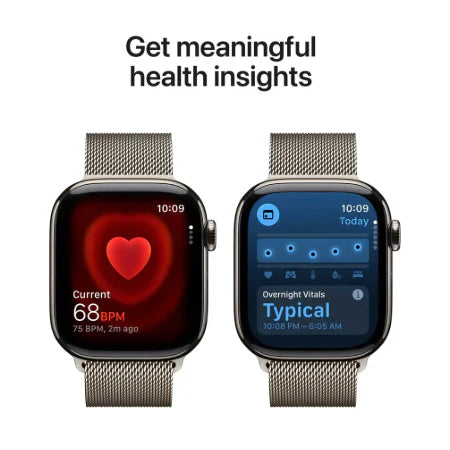 Apple Watch Series 11 GPS + Cellular 46mm Natural Titanium,Natural / Slate Titanium, Slate / Gold Titanium Case with Gold Milanese Loop- S/M & M/L