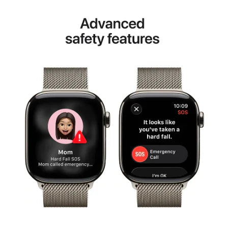Apple Watch Series 11 GPS + Cellular 46mm Natural Titanium,Natural / Slate Titanium, Slate / Gold Titanium Case with Gold Milanese Loop- S/M & M/L