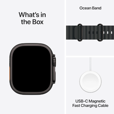 Apple Watch Ultra 3 GPS + Cellular 49mm – Black Titanium Collection (Black Ocean Band | Black Alpine Loop S/M/L | Black/Charcoal Trail Loop S/M & M/L)