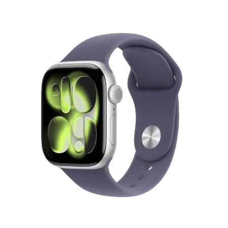 Apple Watch Series 11 GPS 42mm Jet Black Aluminium / Space Grey / Rose Gold Aluminium/Light Blush / Silver Aluminium/Purple Fog Case with Black Sport Band - S/M & M/L