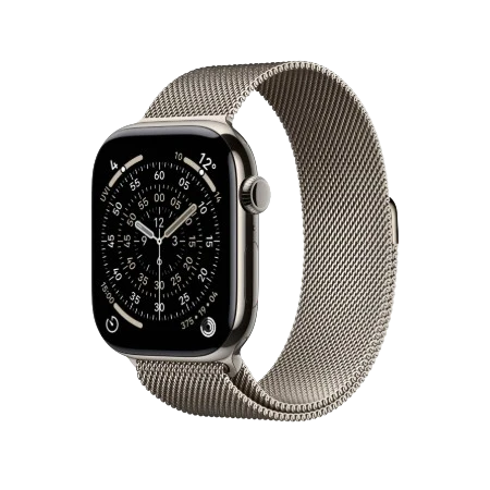 Apple Watch Series 11 GPS + Cellular 46mm Natural Titanium,Natural / Slate Titanium, Slate / Gold Titanium Case with Gold Milanese Loop- S/M & M/L