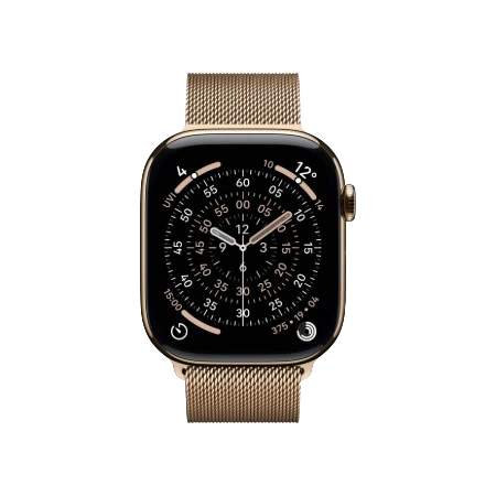 Apple Watch Series 11 GPS + Cellular 46mm Natural Titanium,Natural / Slate Titanium, Slate / Gold Titanium Case with Gold Milanese Loop- S/M & M/L