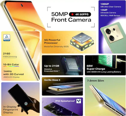 Infinix Zero 30 5G 12GB/256GB Golden Hour / Rome Green