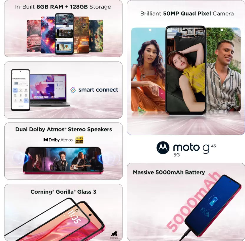 Motorola Moto G45 5G 8GB/128GB Viva Magenta / Brilliant Blue