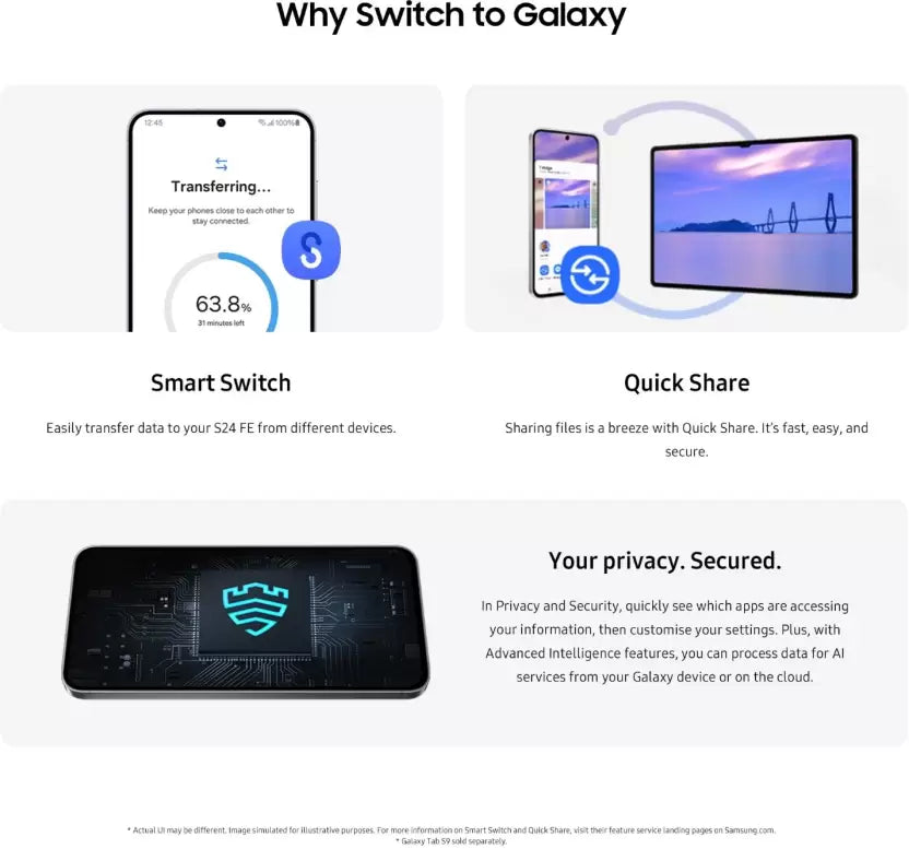 Samsung Galaxy S24 FE 8GB/128GB Blue / Graphite / Mint