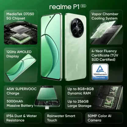 realme P1 5G 8GB/256GB Peacock Green
