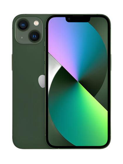 iphone 13 front and back in iphone 13 green colour