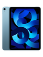 Image of the Apple iPad Air in captivating Blue color, showcasing its sleek and modern design. The tablet is displayed at an angle, highlighting its glossy finish and the iconic Apple logo on the back