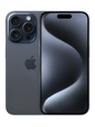Close-up image of the iPhone 15 Pro Max in Black Titanium finish, showcasing its premium and elegant design. The phone is displayed at an angle, highlighting its sleek contours and the iconic Apple logo on the back.
