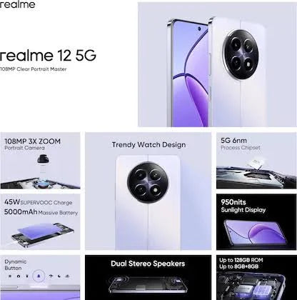 realme 12 5G 8/128GB Twilight Purple / Woodland Green & 12 Pro + Submarine Blue