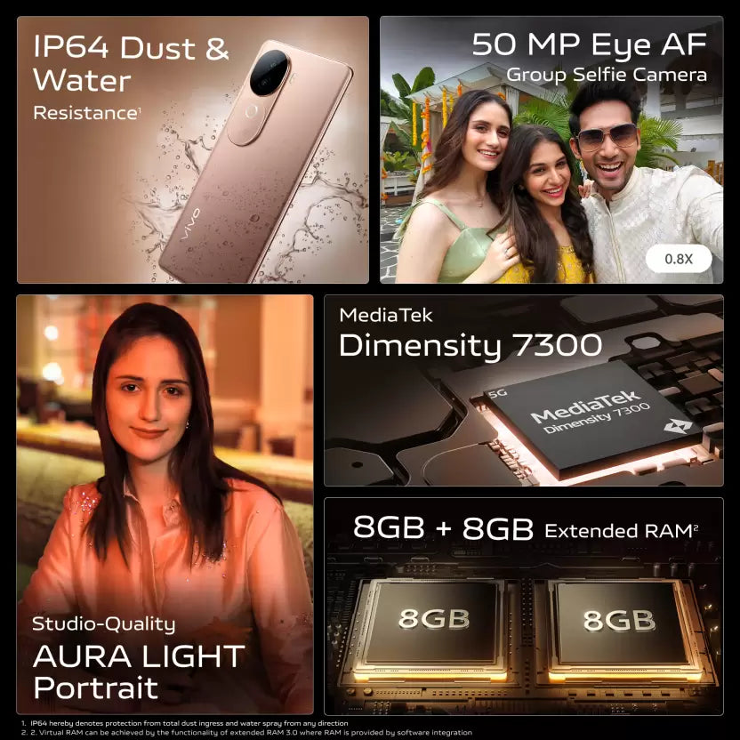 Vivo V40E 8GB/256GB Mint Green / Royal Bronze