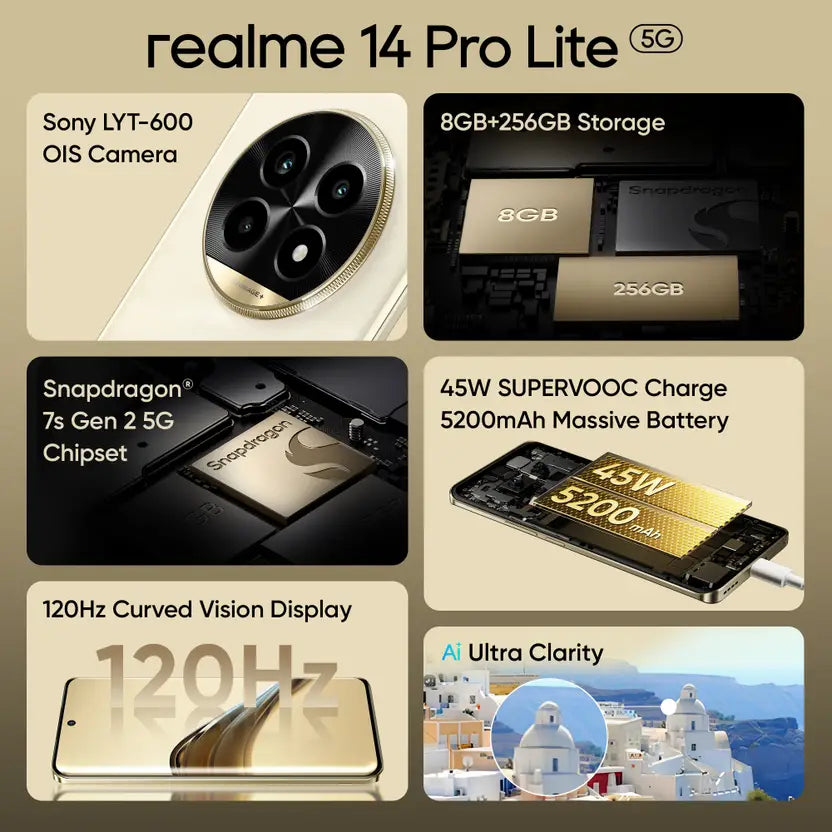 realme 14 Pro Lite 5G 8GB/128GB Glass Gold
