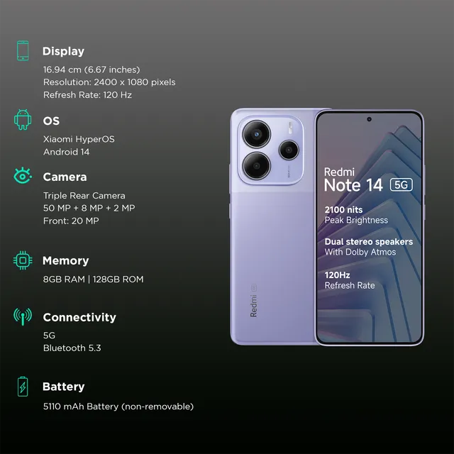Xiaomi Redmi Note 14 5G 8GB/128GB Phantom Purple / Titan Black