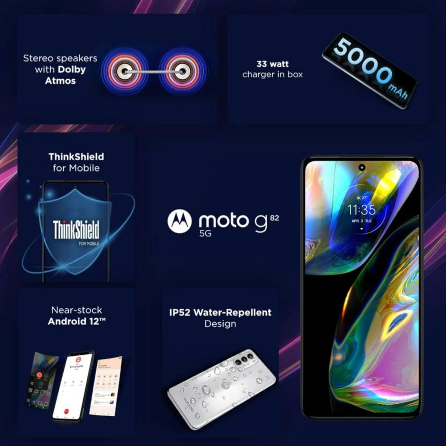 Motorola Moto G82 5G 8GB/128GB Meteorite Grey / White