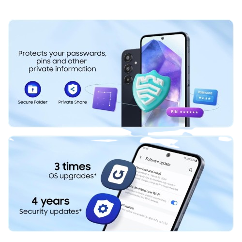 Samsung Galaxy A55 5G (12GB/256GB) – Awesome Navy & Ice Blue | 50MP OIS Camera | 120Hz AMOLED