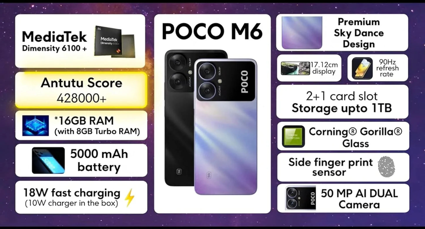 Poco M6 5G 6GB/128GB Green / Blue / Black