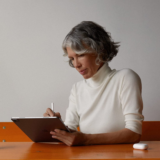 Image of the Apple Pencil (2nd generation), a compatible accessory for the 12.9-inch iPad Pro. The Apple Pencil is shown with its sleek design and precise tip, perfect for sketching, note-taking, and other creative tasks on the iPad's screen.