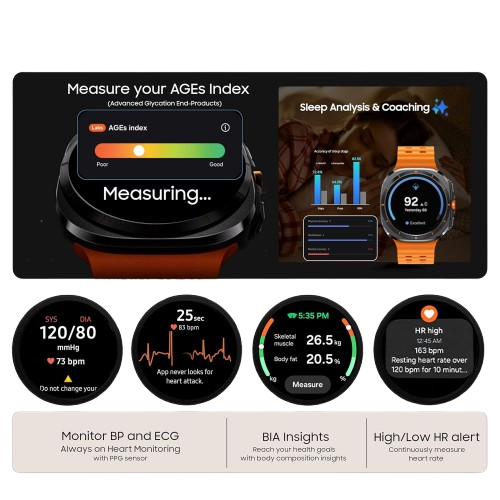 Samsung Galaxy Watch 7 Ultra LTE – 47mm Titanium Gray | Ultimate Power, Pro-Level Tracking