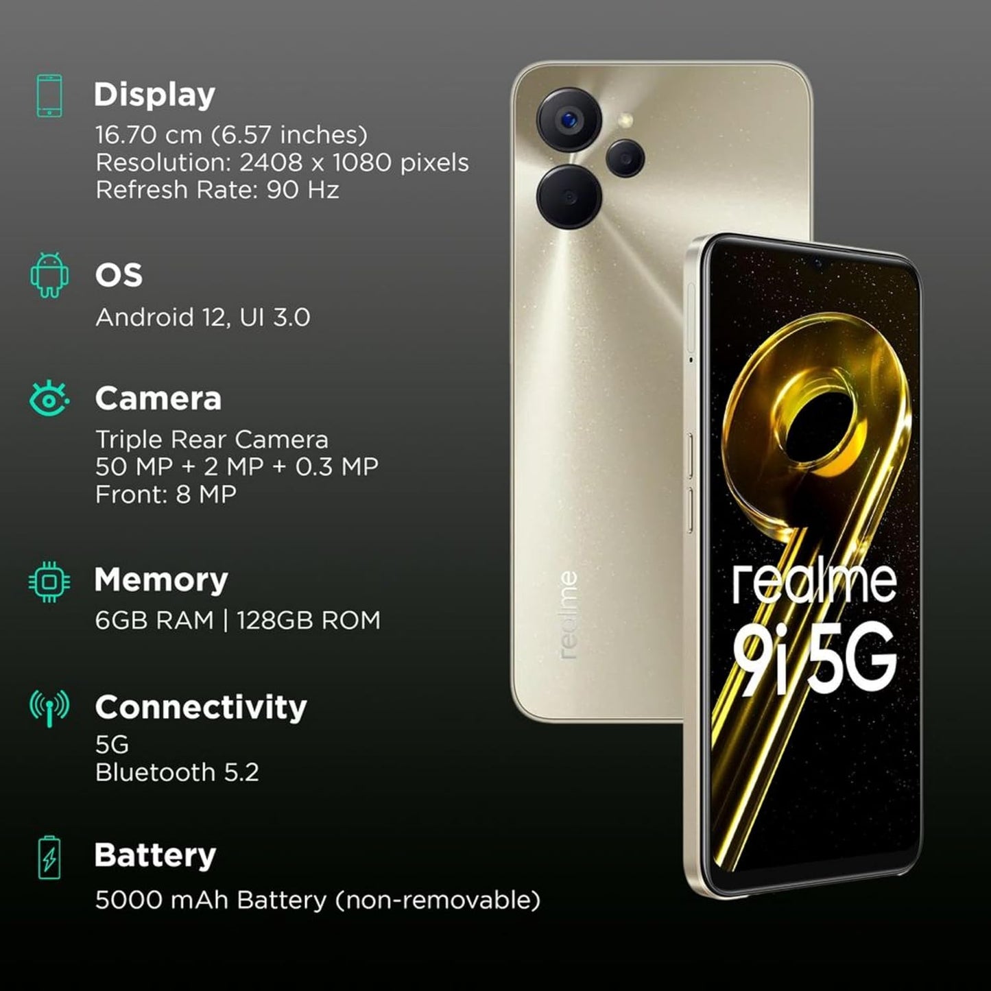 realme 9i 5G 4GB/64GB Metallica Gold