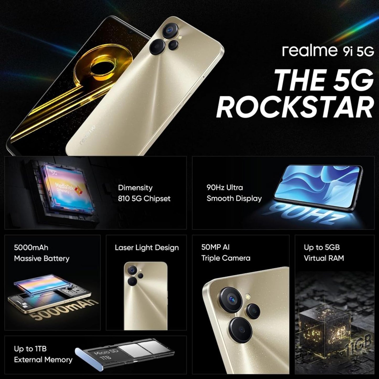 realme 9i 5G 4GB/64GB Metallica Gold