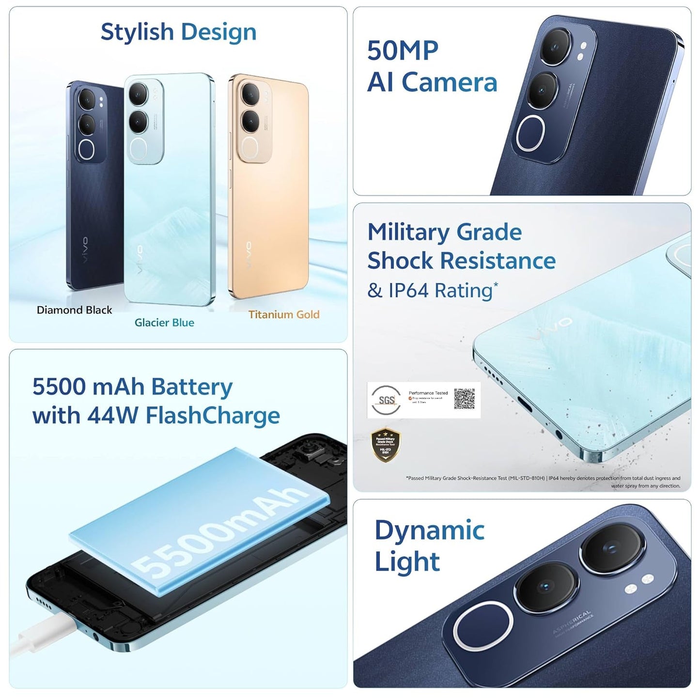 Vivo Y29 5G 4GB/128GB Diamond Black / Glacier Blue