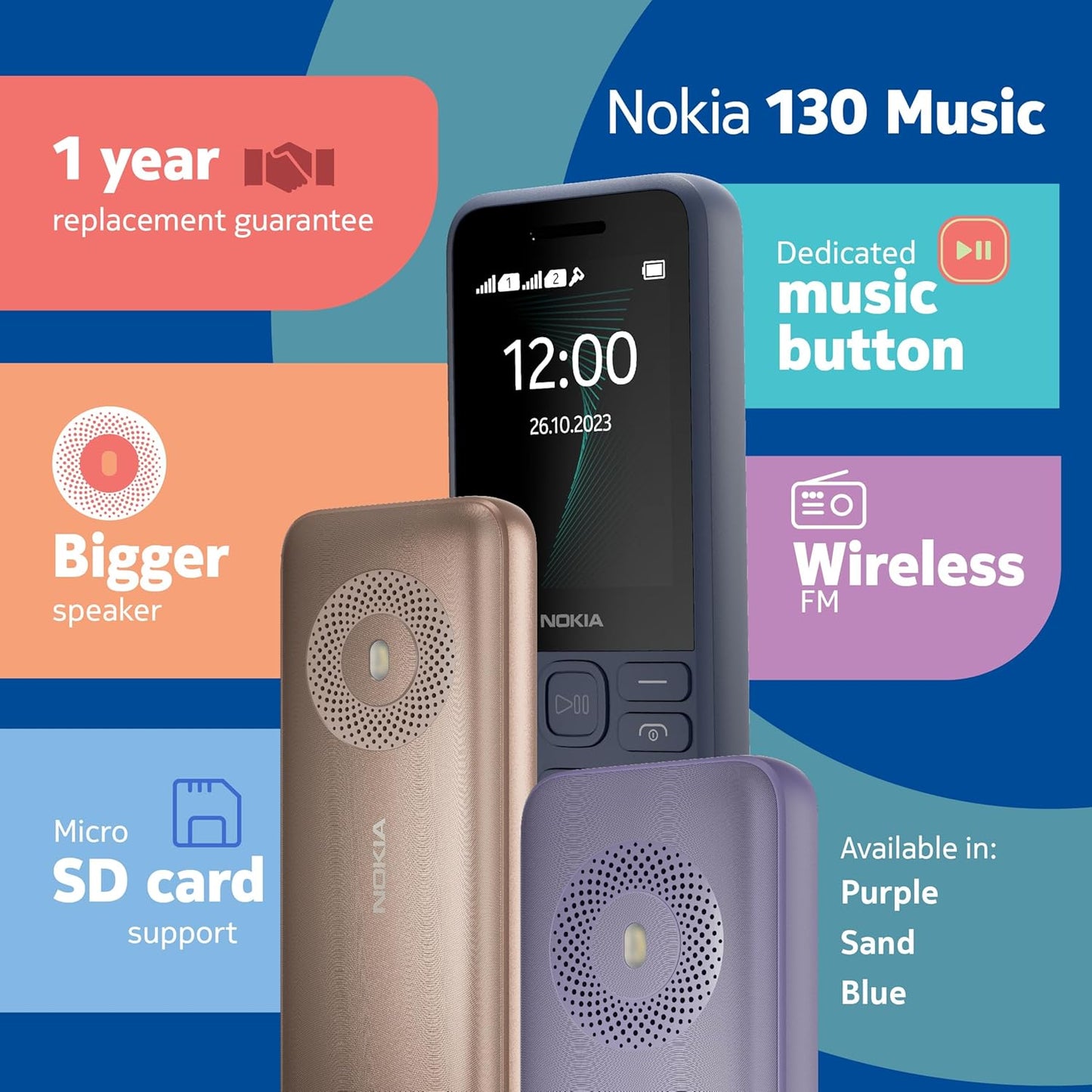 Nokia 1576 Dual Sim Dark Blue / Light Gold