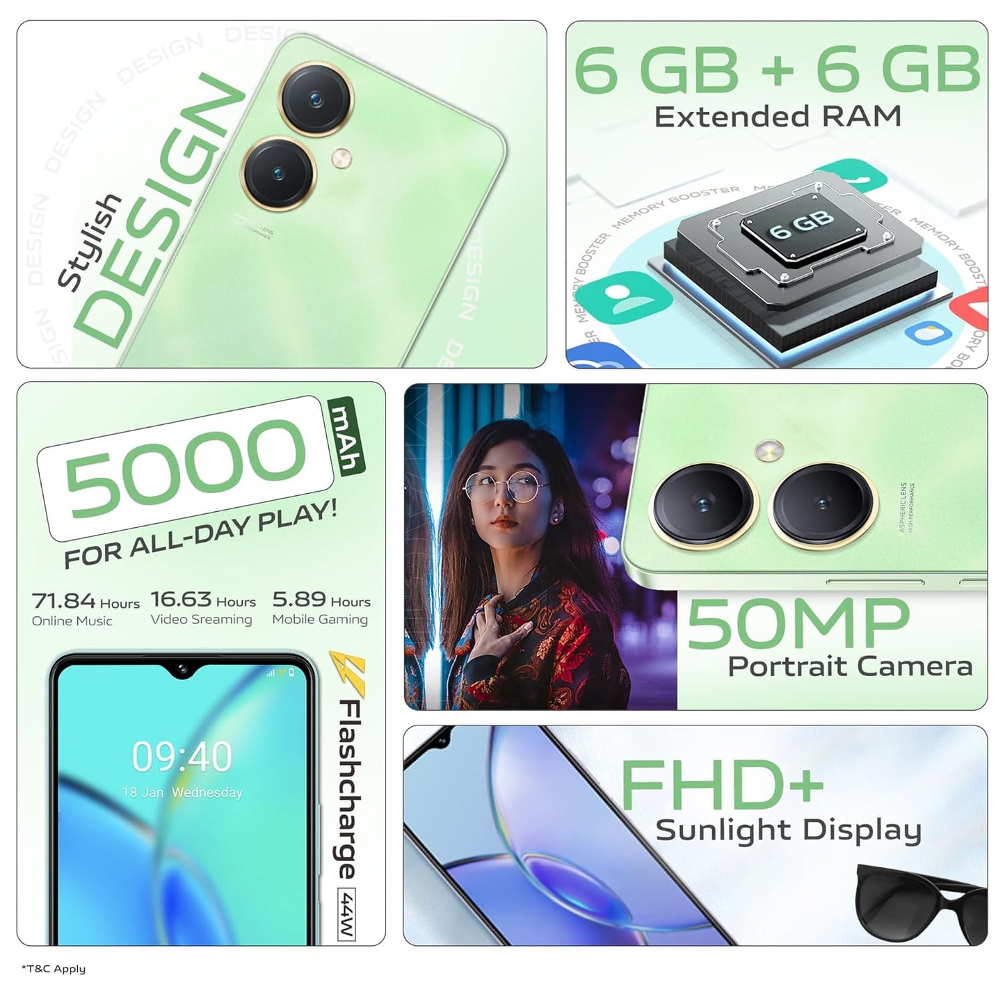 Vivo Y27 6GB/128GB Burgundy Black / Garden Green / Burgundy Black