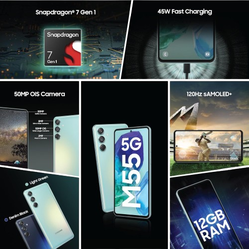 Samsung Galaxy M55 5G (12GB/256GB | Black) – Superfast, Super Smooth, Super Powerful