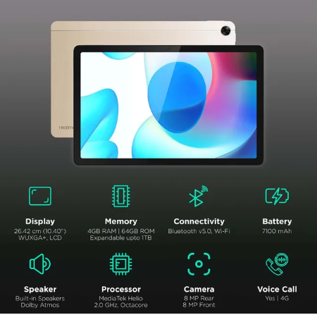 realme Tablet Lte 4GB/64GB 10.36 Inch Golden