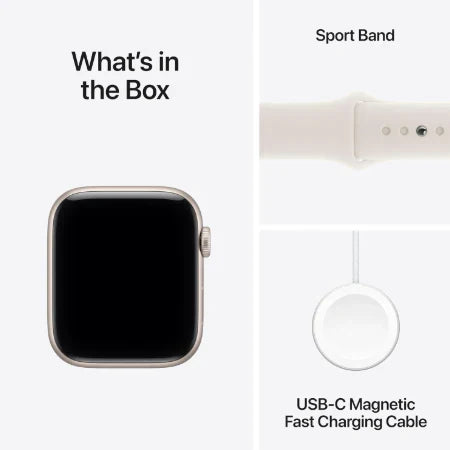 Apple Watch SE 3 GPS + Cellular 44mm Starlight / Midnight Aluminium Case with Starlight / Midnight Sport Band - S/M / M/L
