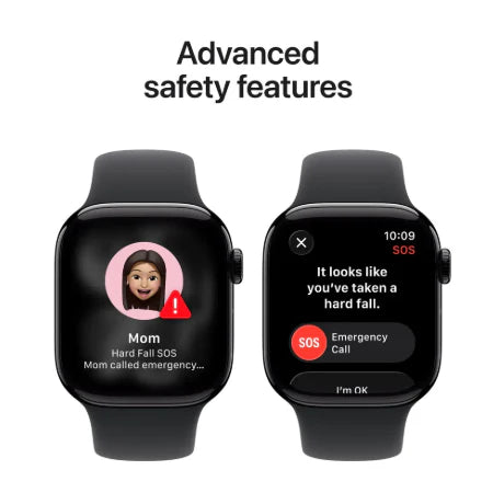 Apple Watch Series 11 GPS + Cellular 42mm Jet Black Aluminium / Space Grey / Rose Gold, Light Blush / Silver, Purple Fog with Sport Band - S/M & M/L