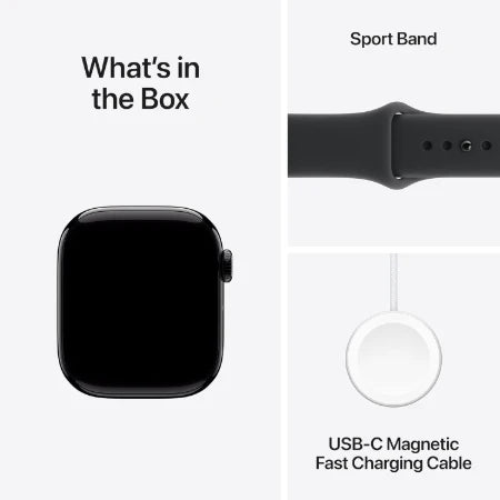 Apple Watch Series 11 GPS + Cellular 42mm Jet Black Aluminium / Space Grey / Rose Gold, Light Blush / Silver, Purple Fog with Sport Band - S/M & M/L