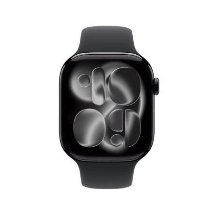Apple Watch Series 11 GPS + Cellular 42mm Jet Black Aluminium / Space Grey / Rose Gold, Light Blush / Silver, Purple Fog with Sport Band - S/M & M/L